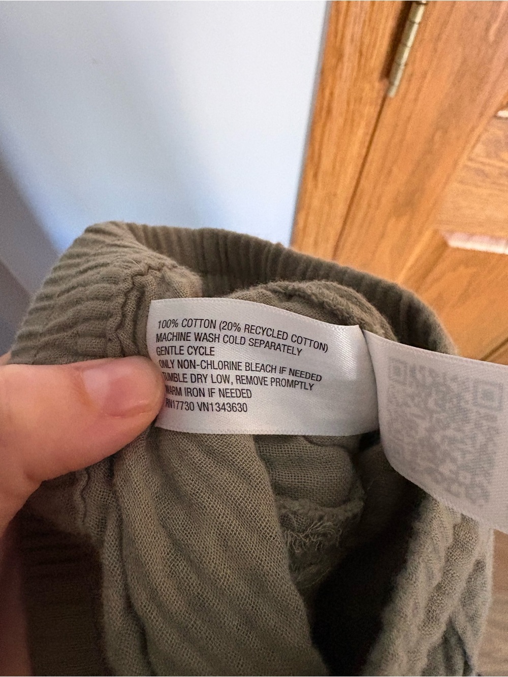 100% Cotton Universal Thread Olive Wide-Leg Drawstring Pants - Picture 7 of 7